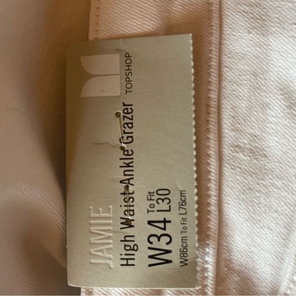 NWT TOPSHOP “JAMIE” High Waist Ankle Grazer jeans, plus size 34 x 30, wh… - Picture 9 of 13